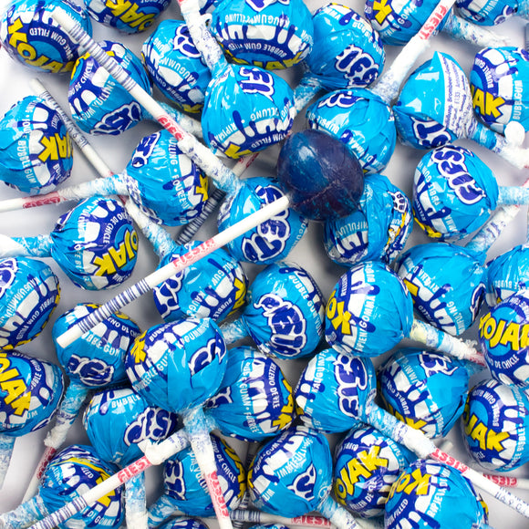 Lolly blauw met kauwgomvulling - Geboortesnoepjes.nl