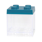 Legoblok Transparant leeg Blauw deksel - Geboortesnoepjes.nl