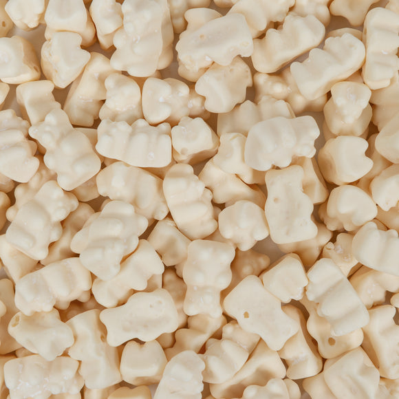 Witte mini vegan gummibeertjes - gelatinevrij - Geboortesnoepjes.nl