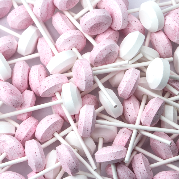 Dextrose knotslolly Roze/Wit - Geboortesnoepjes.nl