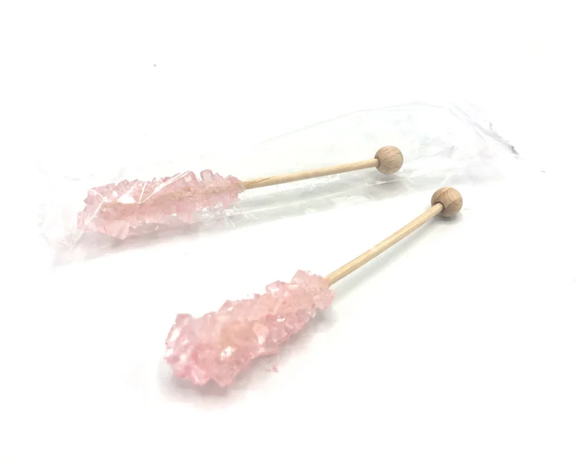 Rock candy suikersticks Roze - verpakking 10 stuks - Geboortesnoepjes.nl
